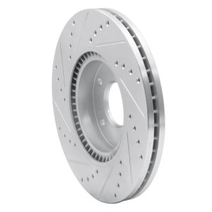 Kia Sportage Brake Rotor (1) - Front Right - R1 Concepts - Drilled & Slotted - Silver - `12-`16